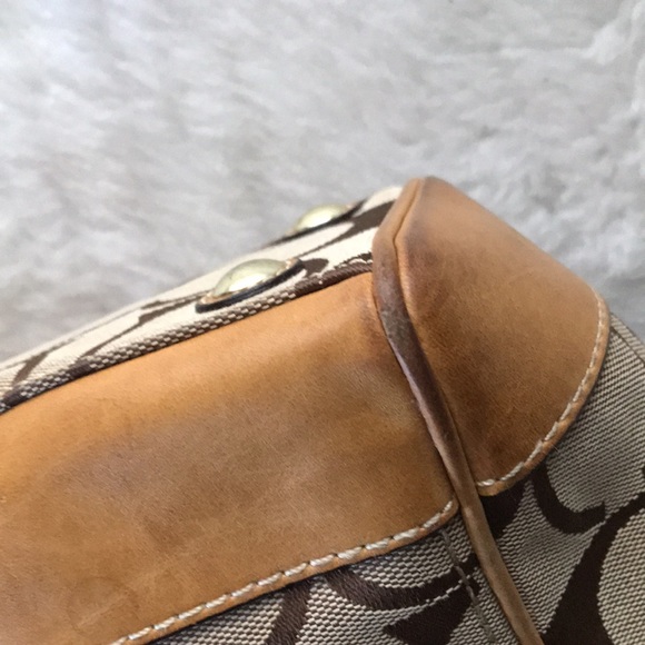 COACH Madeline 12463 tan Signature fabric satchel - Picture 11 of 17